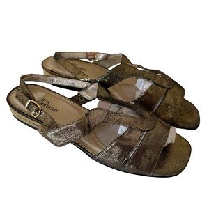 Hommerson metallic gold slingback sandals Strappy SZ 7.5